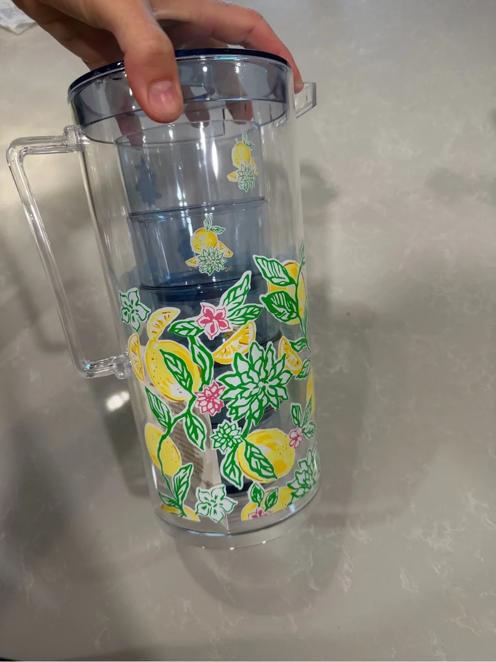 New Lilly Pulitzer pitcher and cup set